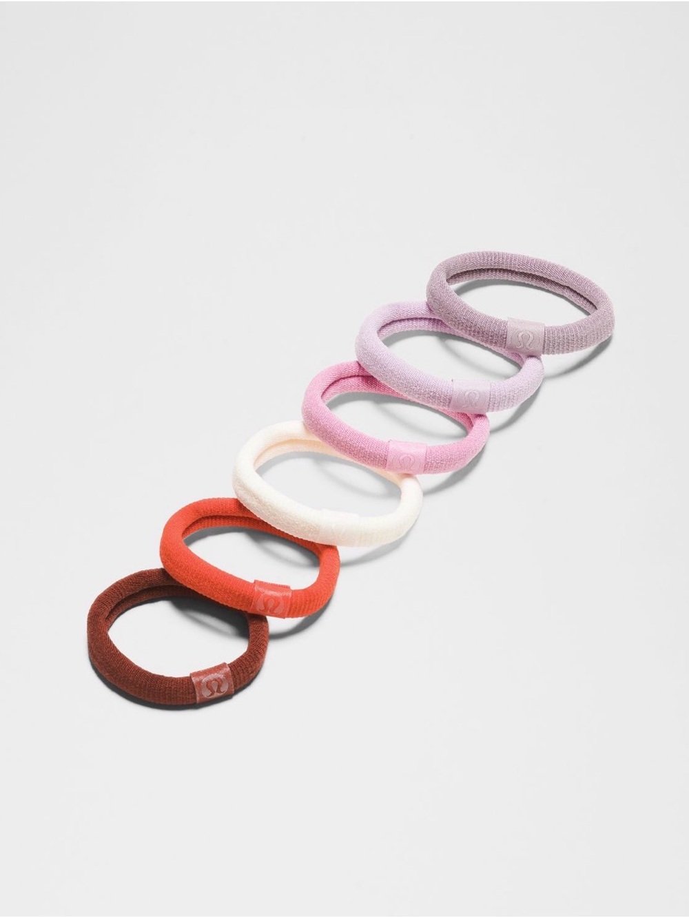 lululemon athletica Knit Hair Ties 6 Pack (NWT) Purple/Pink/Ivory/Red/Burgundy